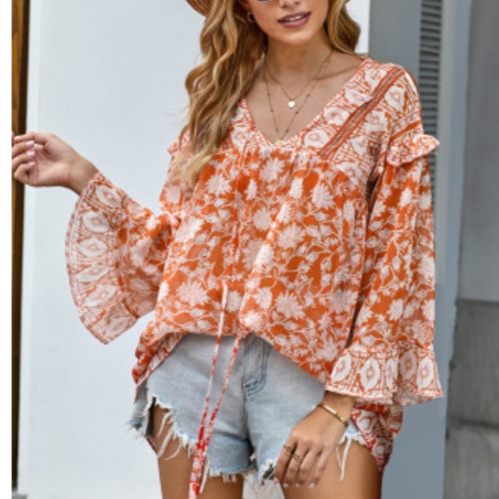 Floral boho style top